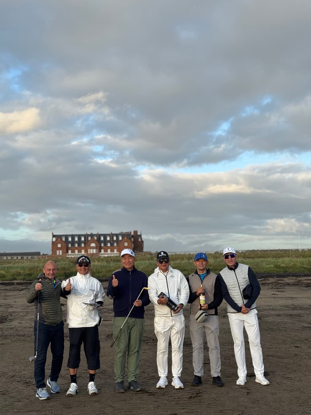 An AGS group on the links at dusk