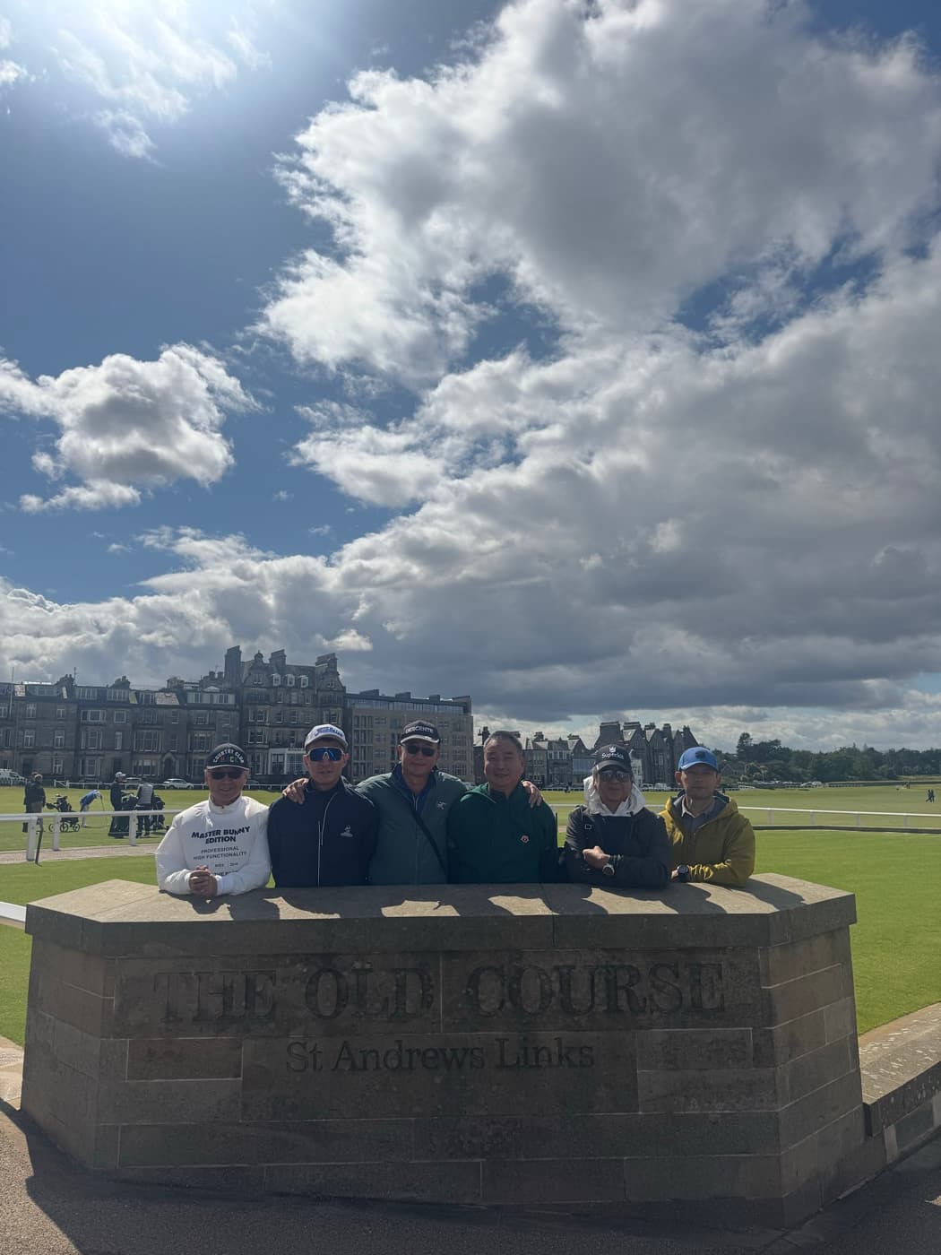 An AGS group with the flag on a Scottish links