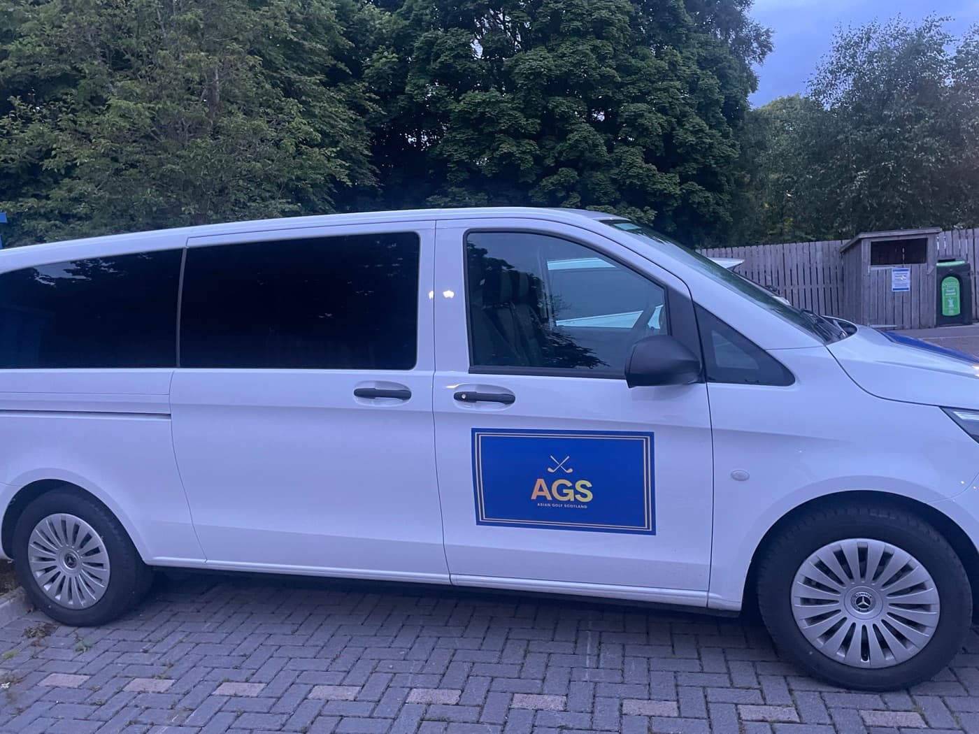 The AGS minibus that ferries guests between courses