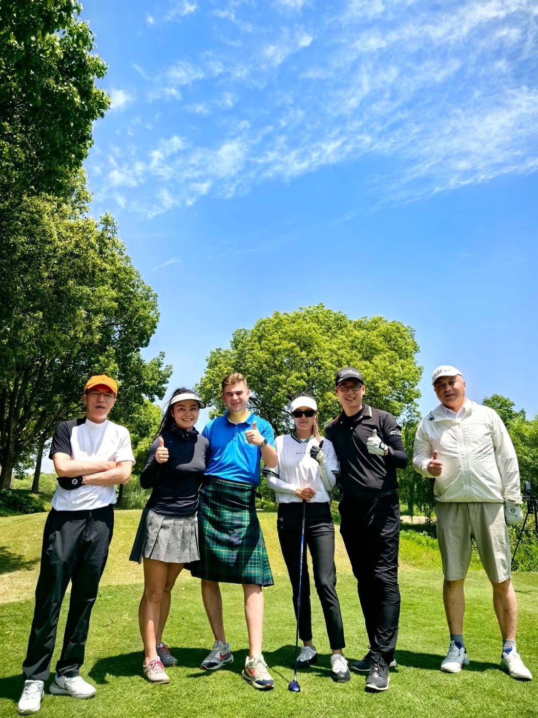 A corporate group on the course during an AGS golf day